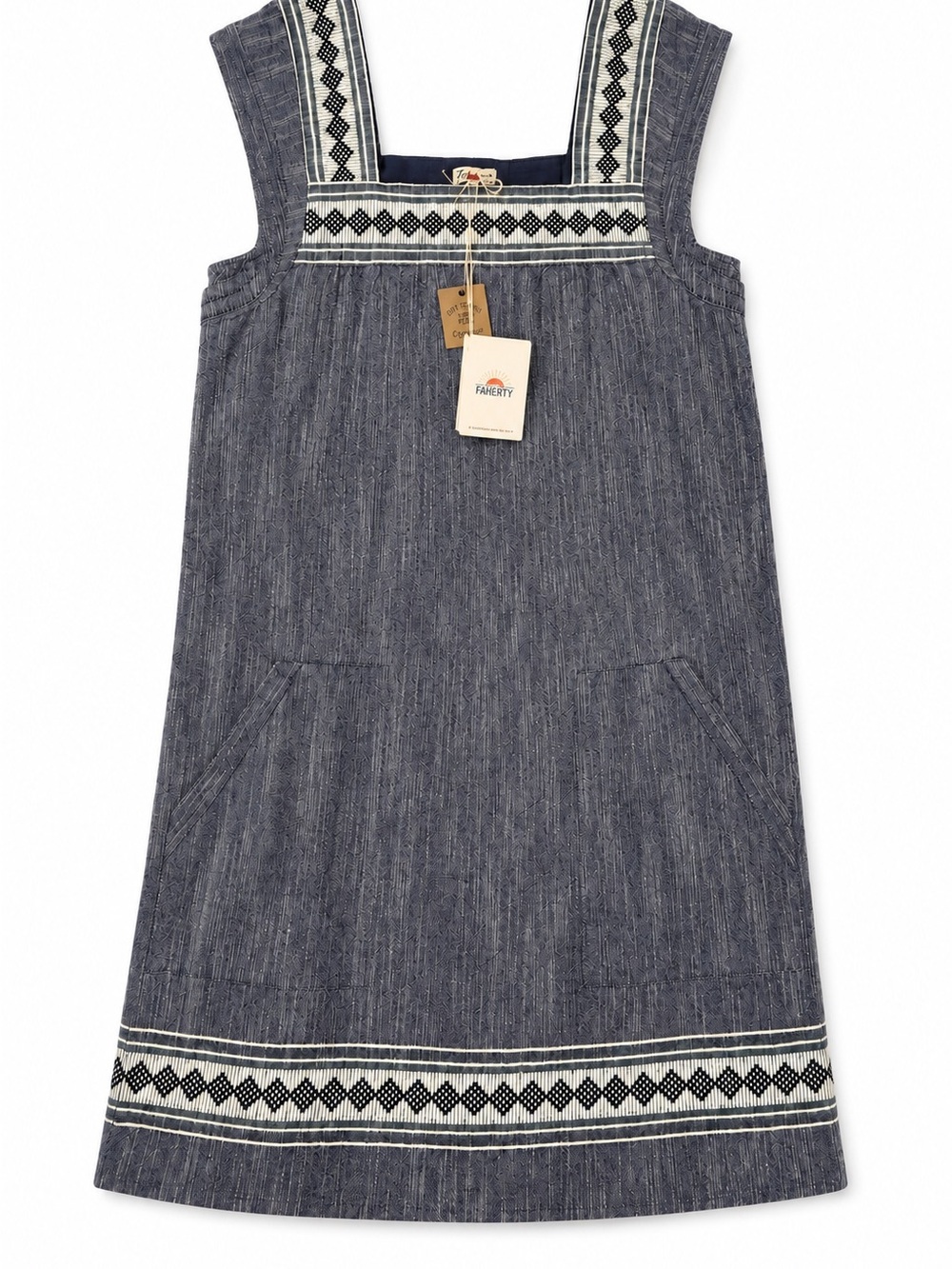 Faherty Hailee Organic Cotton Jacquard Shift Dress NWT SM